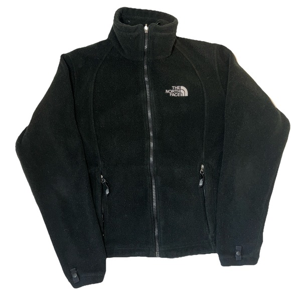 The North Face Womens Black Full Zip Fleece Jacket Zip Pockets Winter Size Small - Picture 1 of 16